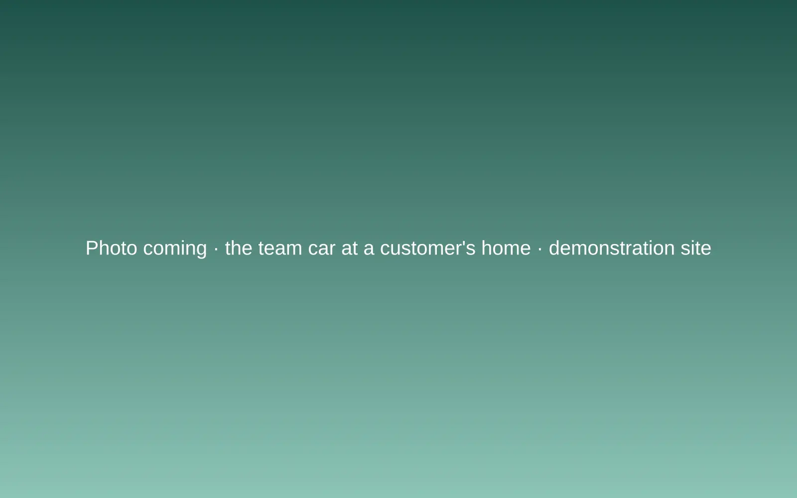 The cleaning team's car outside a customer's home
